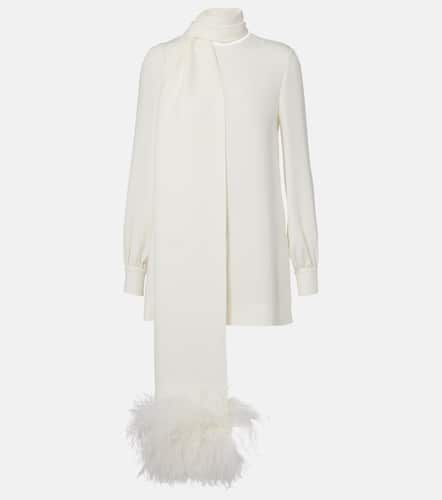 Valentino Feather-trimmed silk top - Valentino - Modalova