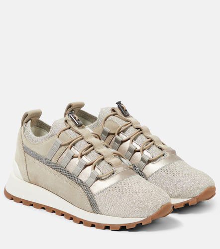 Verzierte Sneakers mit Veloursleder - Brunello Cucinelli - Modalova