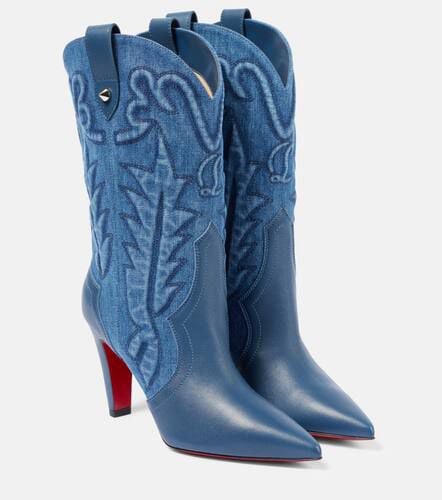 Santiabooty 85 denim ankle boots - Christian Louboutin - Modalova