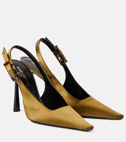 Climax 110 crÃªpe satin slingback pumps - Saint Laurent - Modalova