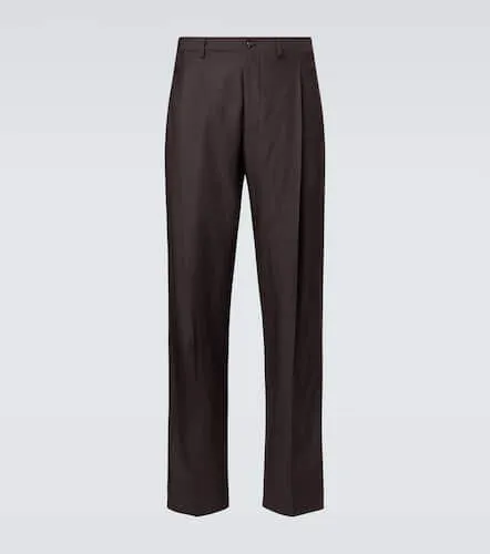 Wool, abaca, and silk straight pants - Giorgio Armani - Modalova