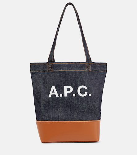 Axelle logo leather-trimmed tote bag - A.P.C. - Modalova