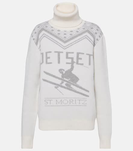 Wool intarsia turtleneck sweater - Jet Set - Modalova