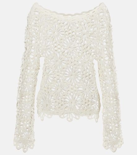 Top Raglan de encaje floral - Norma Kamali - Modalova