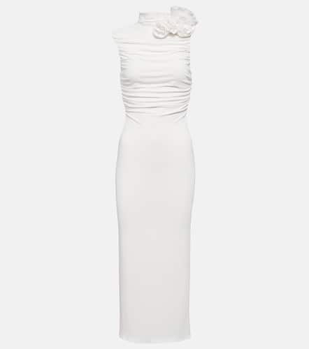 Bridal floral-appliqué ruched midi dress - Magda Butrym - Modalova