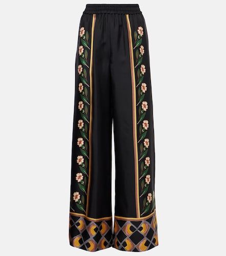 Pantalones palazzo Dazed Placée de sarga de seda - La DoubleJ - Modalova