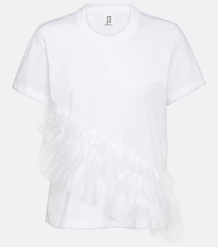 Tulle-trimmed cotton jersey T-shirt - Noir Kei Ninomiya - Modalova