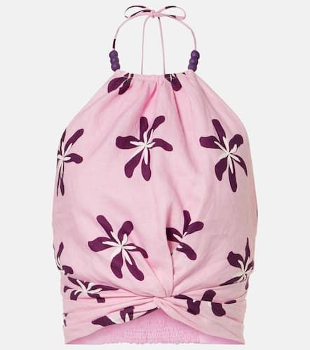 Top cropped Lodi in lino con stampa - Cala de la Cruz - Modalova