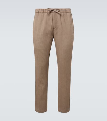 Oscar herringbone cotton-blend straight pants - Frescobol Carioca - Modalova