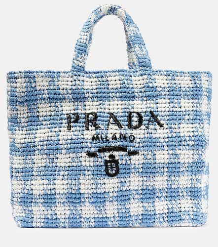 Shopper de efecto rafia con logo - Prada - Modalova