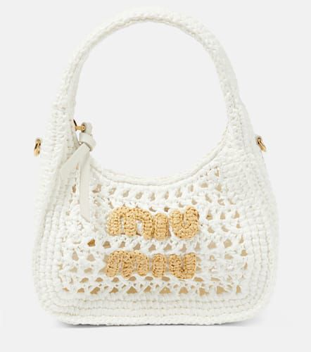 Wander Small raffia-effect shoulder bag - Miu Miu - Modalova