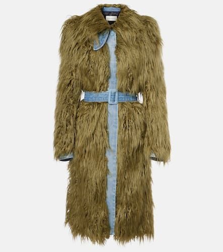 Mantel Rangel aus Denim mit Faux Fur - Dries Van Noten - Modalova