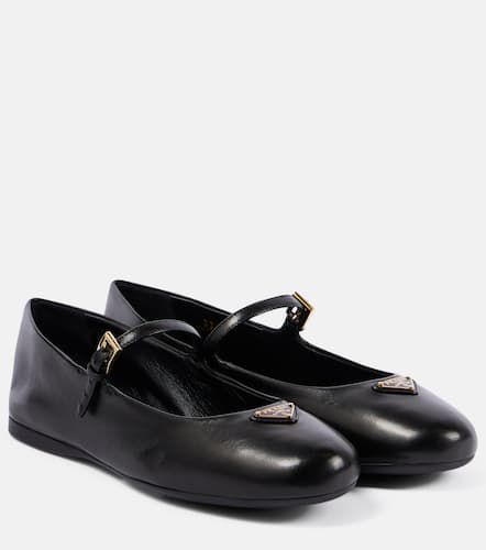 Prada Logo leather Mary Jane flats - Prada - Modalova