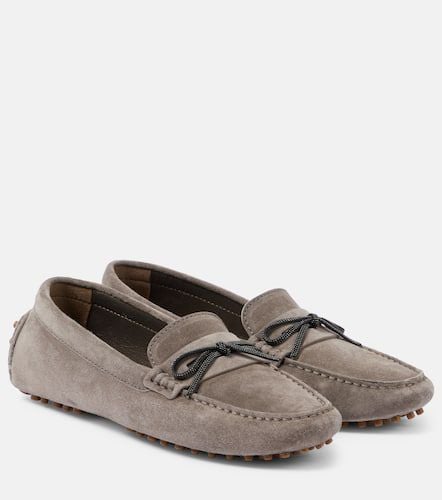 Monili-embellished suede moccasins - Brunello Cucinelli - Modalova