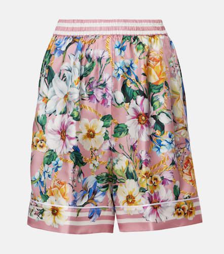 Floral silk twill shorts - Dolce&Gabbana - Modalova