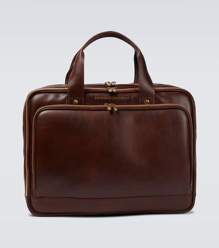 Leather briefcase - Brunello Cucinelli - Modalova