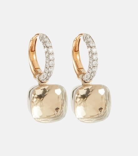 Ohrringe Nudo Classic aus 18kt Rosé- und Weißgold mit Diamanten und Topas - Pomellato - Modalova