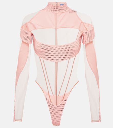 Mugler Body aus Mesh und Jersey - Mugler - Modalova