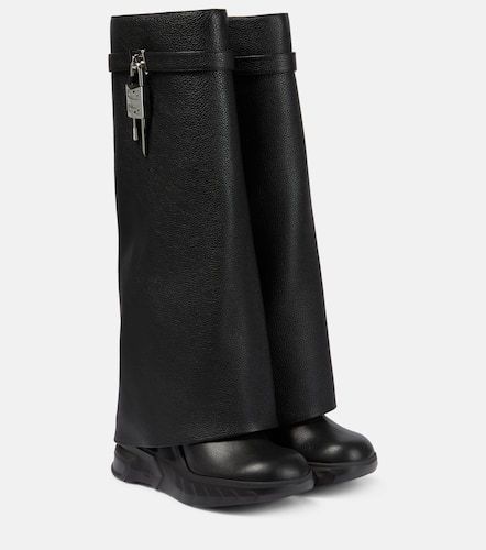 Shark lock leather knee-high boots - Givenchy - Modalova