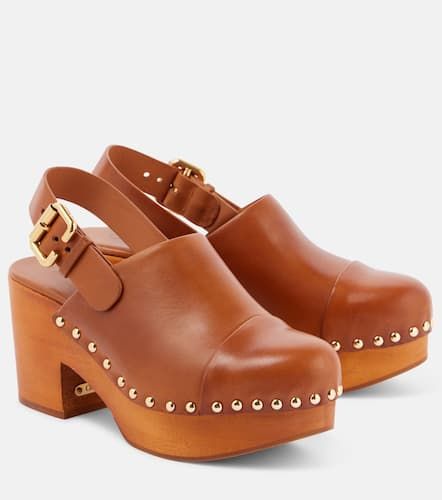 Chloé Zuecos con cuña Jeannette de piel - Chloe - Modalova