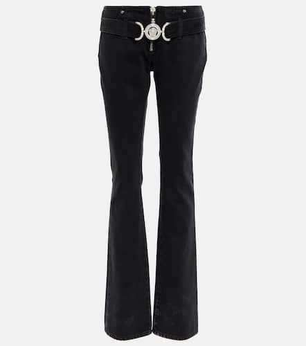 Jeans flared de tiro bajo con cinturón - Versace - Modalova