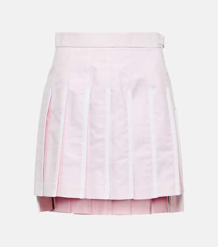 Bar pleated cotton miniskirt - Thom Browne - Modalova