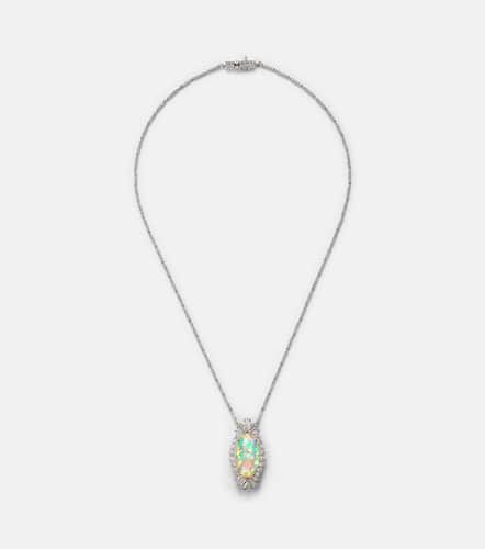 Reign Supreme 18kt white gold pendant necklace with diamonds and opal - Yeprem - Modalova