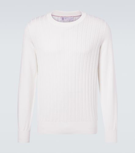 Ribbed-knit cotton sweater - Brunello Cucinelli - Modalova