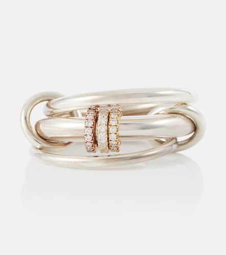 Ring Gemini aus Sterlingsilber mit 18kt Gelb- und Roségold und Diamanten - Spinelli Kilcollin - Modalova