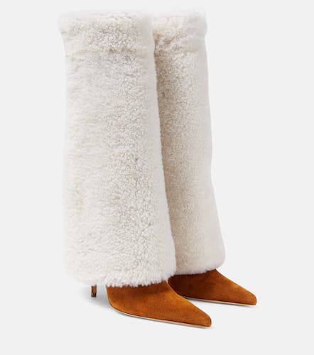 Shearling and suede knee-high boots - Magda Butrym - Modalova
