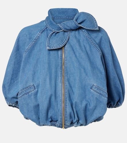 Patou Tie-neck denim jacket - Patou - Modalova
