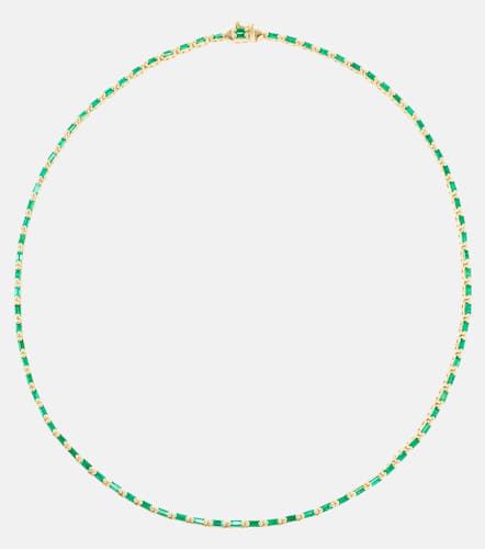 Linear 18kt gold tennis necklace with emeralds - Suzanne Kalan - Modalova