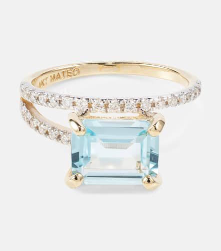 Point of Focus 14kt ring with diamonds and topaz - Mateo - Modalova