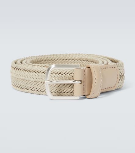 Cinturón de algodón con piel - Giorgio Armani - Modalova