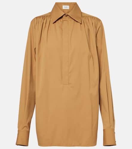 Gathered cotton-blend blouse - Saint Laurent - Modalova