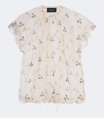 Embroidered gathered tulle top - Simone Rocha - Modalova