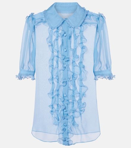 Ruffled semi-sheer silk blouse - Dolce&Gabbana - Modalova