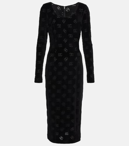 Vestido midi de algodón con logo - Dolce&Gabbana - Modalova