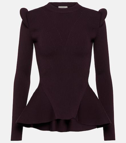 Ribbed-knit wool-blend sweater - Alexander McQueen - Modalova