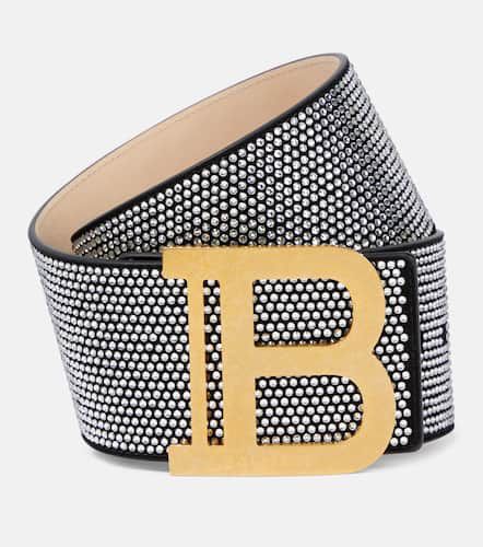 B-Belt embellished suede belt - Balmain - Modalova