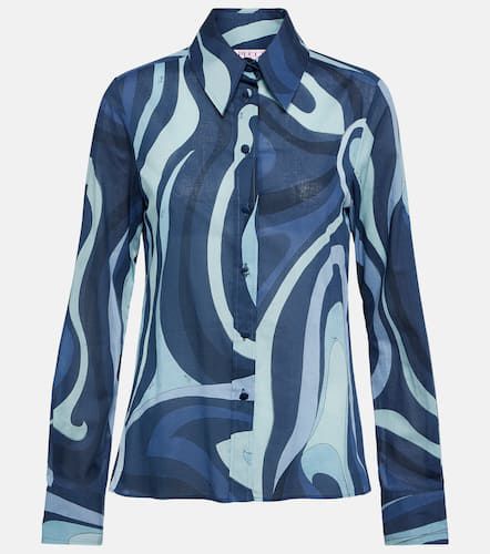 Camicia in cotone con stampa Marmo - Pucci - Modalova
