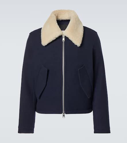 Shearling-trimmed virgin wool jacket - Ami Paris - Modalova