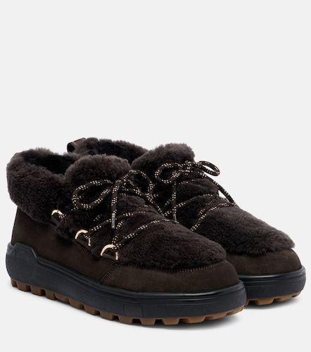 Chamonix shearling-trimmed suede ankle boots - Bogner - Modalova