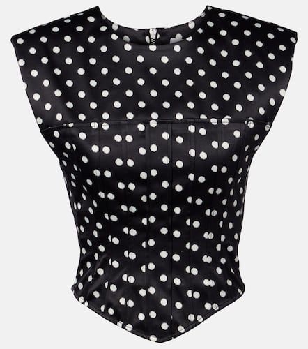 Ganni Bustier in raso a pois - Ganni - Modalova