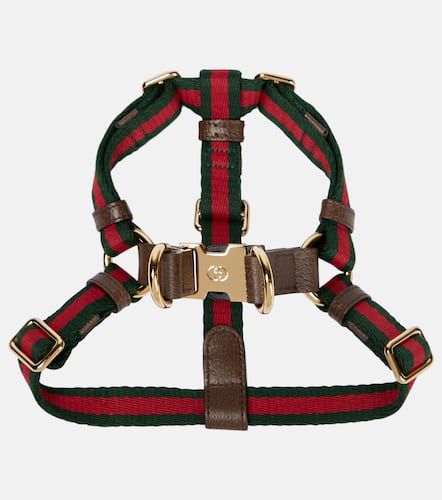 Web Stripe S/M faux leather dog harness - Gucci - Modalova