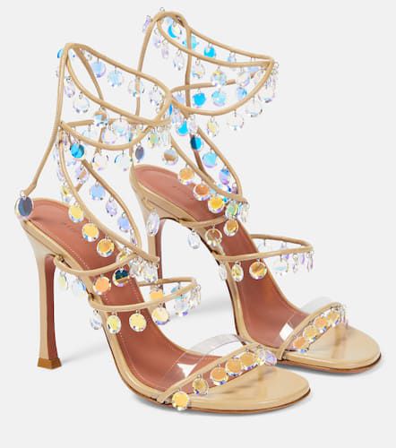 Tina 105 embellished leather sandals - Amina Muaddi - Modalova