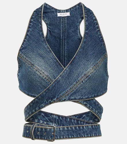 Alaïa Bralette di jeans a portafoglio - Alaia - Modalova