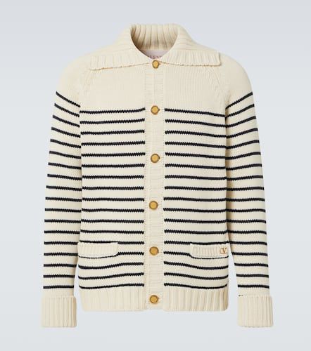 VLogo Signature striped cotton cardigan - Valentino - Modalova