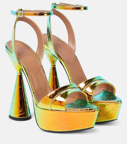 Skye mirrored faux leather platform sandals - D'Accori - Modalova