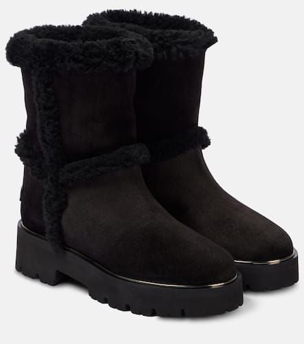 Stiefel Teddi aus Veloursleder mit Shearling - Aquazzura - Modalova